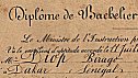 Diplome de Bachelier 28 janvier 1928